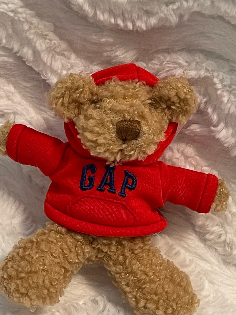 NWT GAP Red Hoodie Plush Bear Bag Charm - Picture 7 of 16